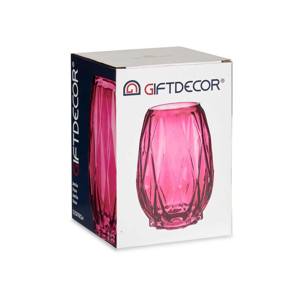 Vase Crystal Pink 13,5 x 19 x 13,5 cm